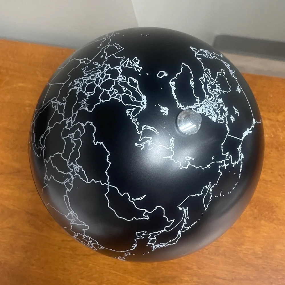 Black and Silver Decorative 10” World Globe Accent Map Student/Office Decor